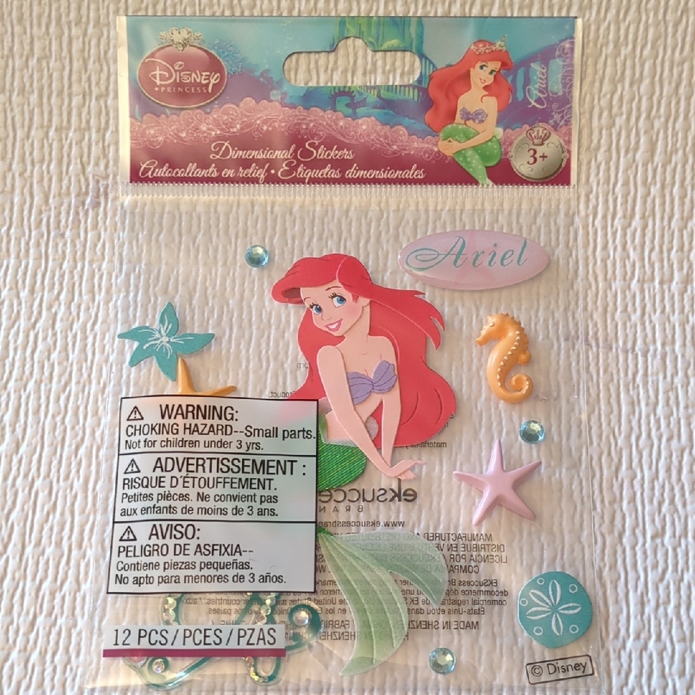 ☀️Disney Ariel Dimensional Sticker Set with Sea Life - EK Success